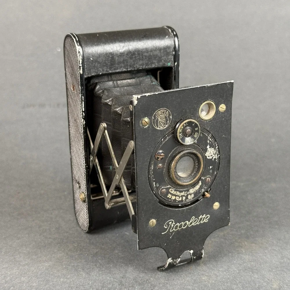 Contessa Nettel Piccolette Folding Camera Derval Shutter Black Vintage